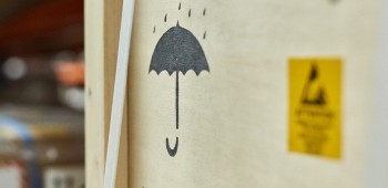 Shipment packed in a crate